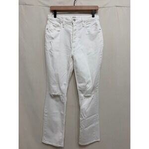 Hudson Thalia High Rise Straight Leg Jeans Womens 27 White Distressed